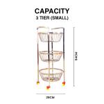 Round Veg Trolley (3 Tier-Small, SS)